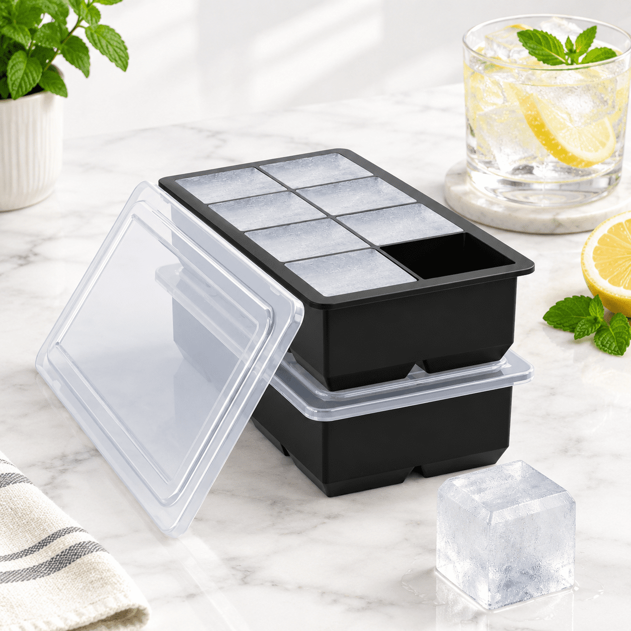 Cubing Language Large Ice Cube Tray For 2 Pack 16 Slow-melting 2