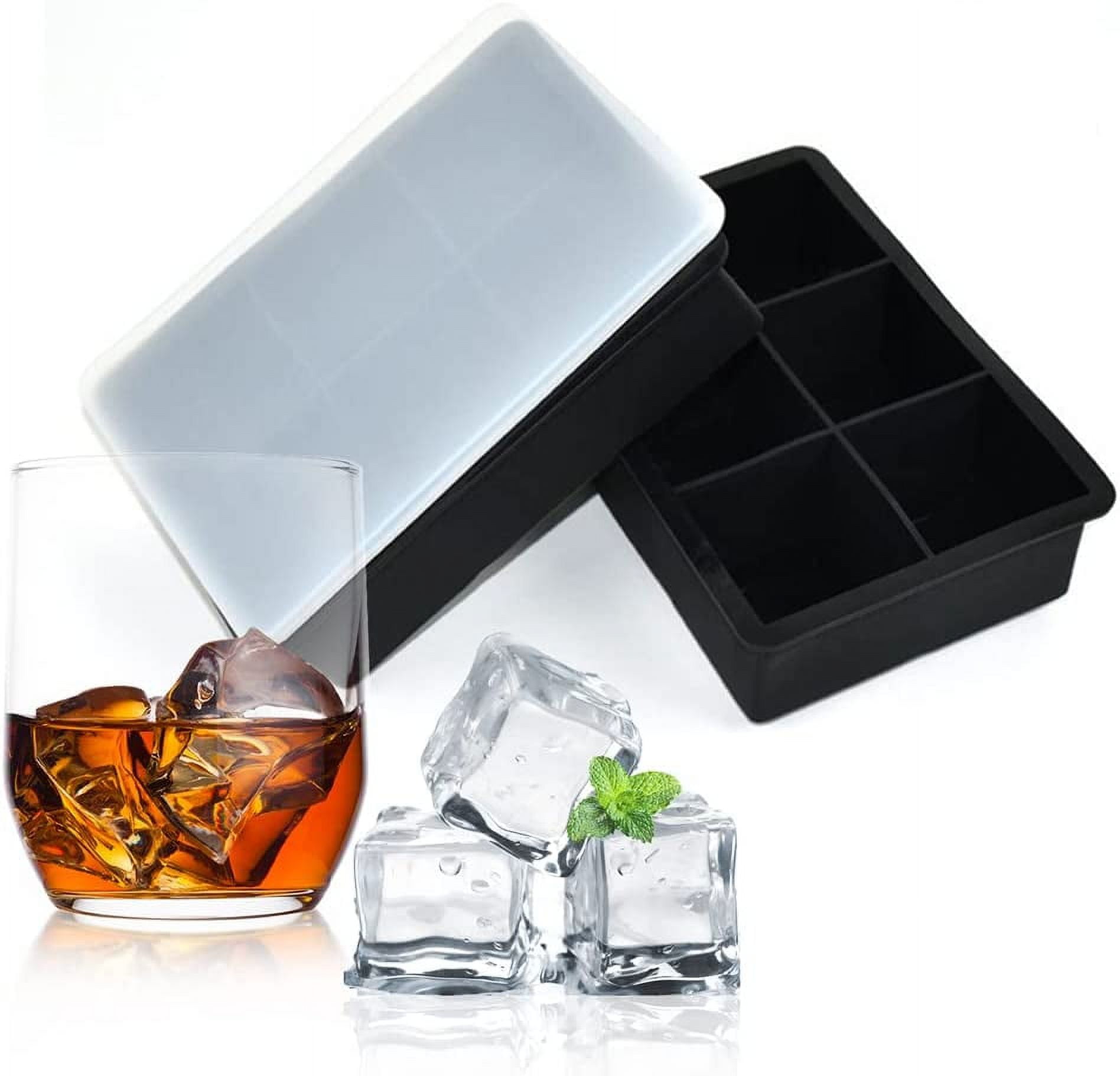 4/6/8/15 Grid Large Ice Cube Maker Trays Silicone Square Ice Mold for  Whiskey Cocktail Brandy Food Grade Ice Tray Ice Cube Mold