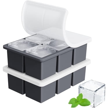 Buy Bangp Large Ice Cube Tray For Whiskey (2 Pack),Metal Reinforced Frame Big Ice Cube Molds,Large Square Ice Cube Trays With Lid,Easy Release Ice Trays For Making 16 Giant Ice Cubes For