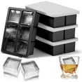thumbnail image 1 of Large Ice Cube Tray for Lids 4 Pack, Whiskey Big Square Ice Cube Maker for Cocktail Silicone Old Fashioned Ice Molds, 1 of 5