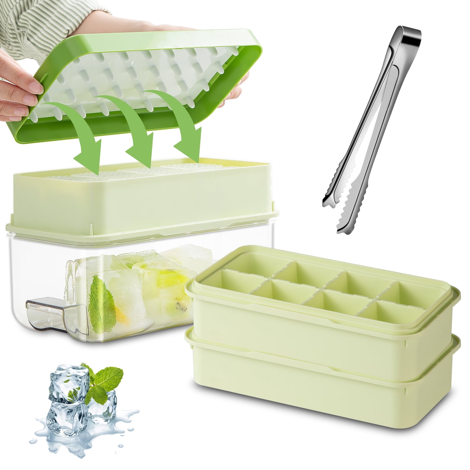 Amazon large ice cube trays with lid3 pack silicone ice cube