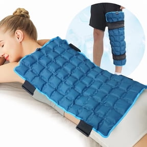 Large Ice Pack, Reusable Heat & Cold Compress Wrap for Full Back Relief, Leg Knee Ice Pack Wrap Ice Blanket for Muscle Pain, Tiredness 2 Adjustable Straps Hydrating Resin Therapy Pad