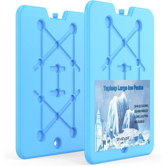 Large Ice Packs for Coolers - 13 x 10 0.5 inch Freezer Long-Lasting and Reusable Dry ice, 25 Minute Quick Freeze