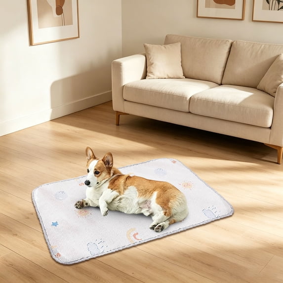 Large Ice Silk Pet Cooling Mat 45x75cm, Breathable Dog Cat Bed Pad, Non-Slip Bottom, Portable Summer Sleeping Cushion for Kennel Crate Car, Easy Clean Fabric