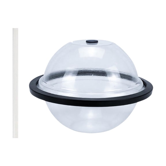 Large Ice Sphere Mold with Straw, Oversized Ice Maker for Ice Bath, Spherical Beverage Container for Outdoor Home, Large Capacity Ice Ball Mold for Drinks, Clear