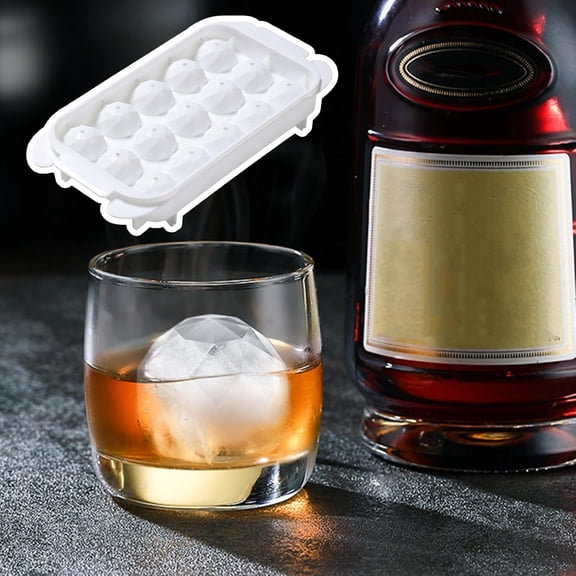 Large Ice Tray 2 Pack for Spherical Ice Balls - Fast Freezing Round Ice Cubes Mold with Sealed Lid for Odor Protection - Slow Melting Sphere for Whiskey Cocktails