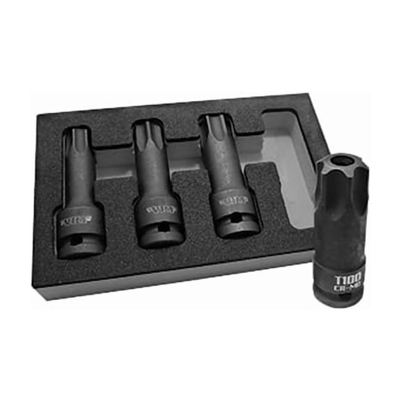 Large Impact Torx Driver Set - T70, T80, T90 & T100 on 1/2 Square Drive IMPTX800