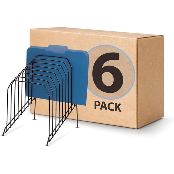 Large Incline 8 Compartment Wire Caddy, Black, 8.5 x 10.375 x 12.625 Inches (Pack of 6)