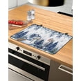 thumbnail image 1 of Large Induction Cooktop Protector Mat Blue Christmas Stove Top Covers for Electric Stove, Snowman Eucalyptus Leaves Snowflake Wooden Decorative Stove Burner Cover Mats, Glass Top Stove Cover, 1 of 7
