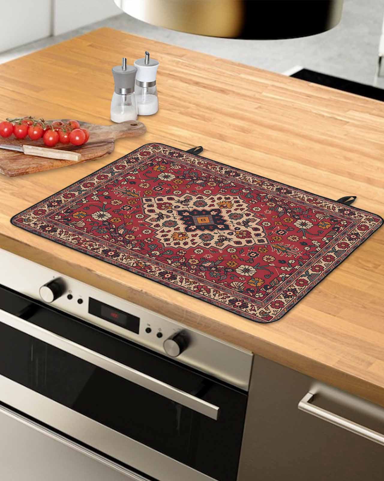 Large Induction Cooktop Protector Mat Boho Southwest Stove Top Covers for Electric Stove, Vintage Farmhouse Ethnic Aztec Tribe Art Decorative Stove Burner Cover Mats, Glass Top Stove Cover