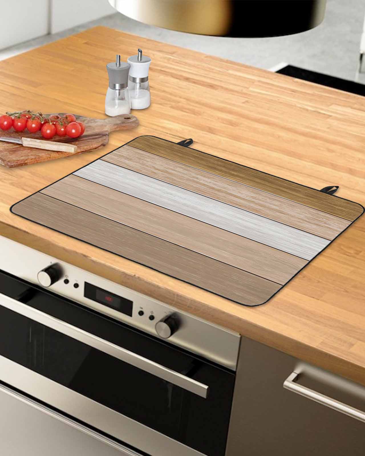 Timber Induction Protector Large Induction Cooktop Protector Mat Brown Wood Grain Stove Top Covers ...