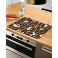 thumbnail image 1 of Large Induction Cooktop Protector Mat Coffee Stove Top Covers for Electric Stove, Brown Retro Coffee Theme Beans Latte Tea Cup Decorative Stove Burner Cover Mats, Glass Top Stove Cover, 1 of 7