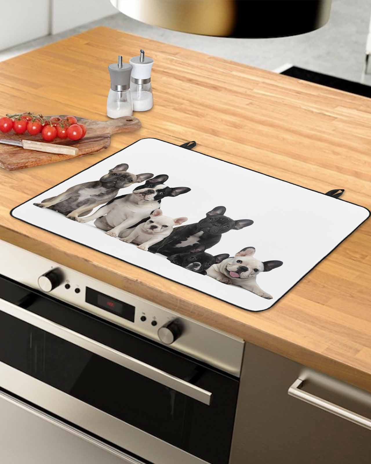 Large Induction Cooktop Protector Mat Dogs Stove Top Covers for Electric Stove, Modern Art Lovely Animals Farmhouse Decorative Stove Burner Cover Mats, Glass Top Stove Cover
