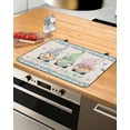 thumbnail image 1 of Large Induction Cooktop Protector Mat Easter Stove Top Covers for Electric Stove, Spring Gnomes Flowers Rabbit Eggs Blue Check Decorative Stove Burner Cover Mats, Glass Top Stove Cover, 1 of 7