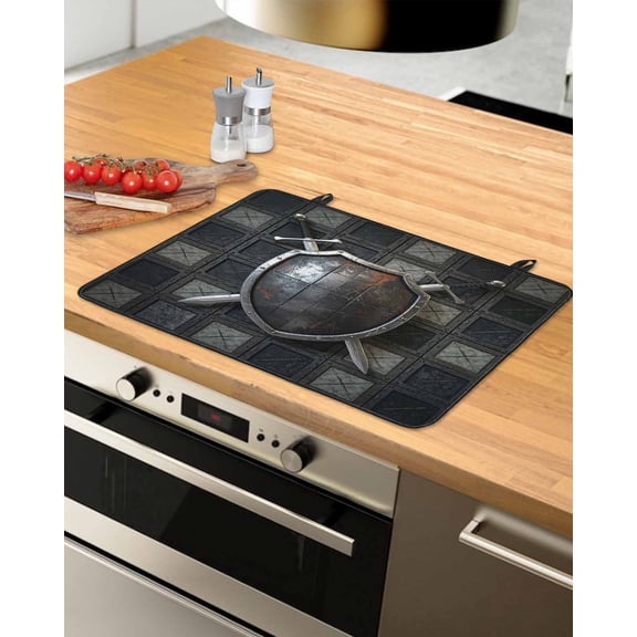Large Induction Cooktop Protector Mat Farmhouse Shields Stove Top Covers for Electric Stove, Modern Vintage Shabby Chic Plaid Decorative Stove Burner Cover Mats, Glass Top Stove Cover