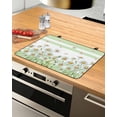 thumbnail image 1 of Large Induction Cooktop Protector Mat Spring Daisy Stove Top Covers for Electric Stove, Watercolor Flowers Floral Green Stripes Decorative Stove Burner Cover Mats, Glass Top Stove Cover, 1 of 7