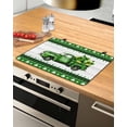 thumbnail image 1 of Large Induction Cooktop Protector Mat St. Patrick's Day Stove Top Covers for Electric Stove, Shamrock Truck Green Plaid Wood Grain Decorative Stove Burner Cover Mats, Glass Top Stove Cover, 1 of 7