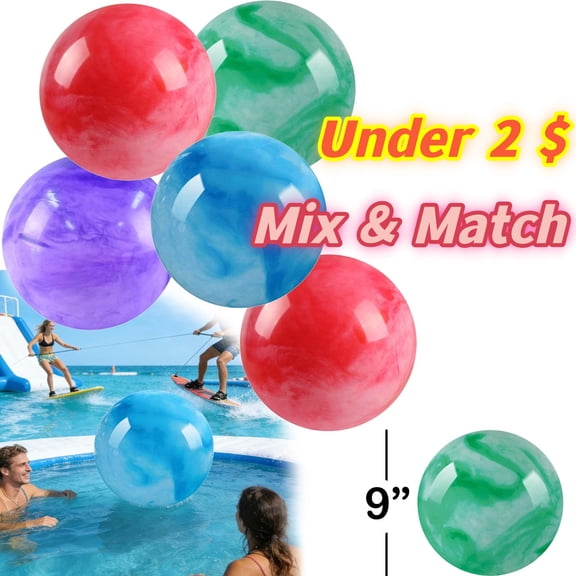 Large Inflatable Balls 9", Beach Water Toys for Pool Pets Indoor Outdoor _ Red