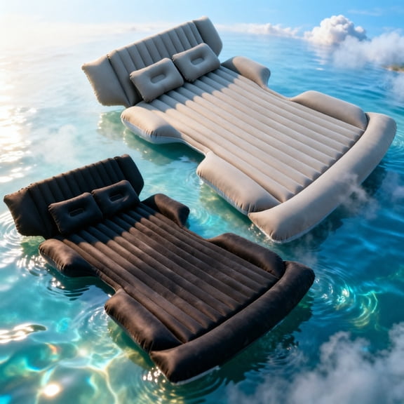 Large Inflatable Bed, Car Trunk Inflatable Mattress, Straight Striped Foldable for Outdoor Leisure Use, with Repair Tools And Storage Bags, Suitable for Camping, Home, Beach And Swimming Pool Use