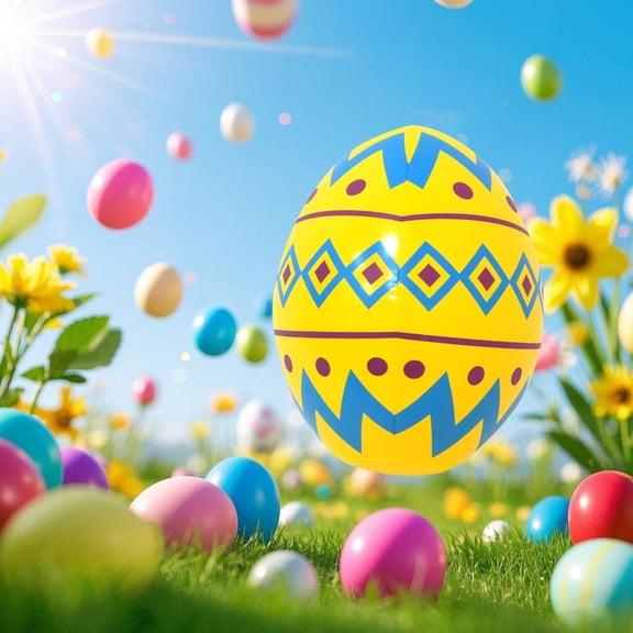 Large Inflatable Easter Egg Decorations for Outdoor Garden Party Events and Spring Holiday Festive Celebrations