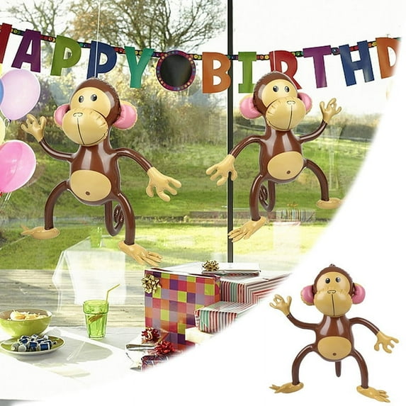 Large Inflatable Monkeys for Jungle Themed Parties Baby Showers and Wild Animal Decorations with 27 Inch Tall Design