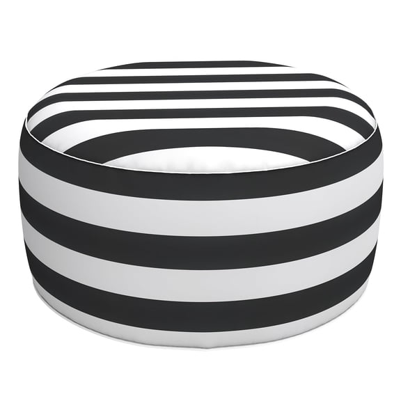 Large Inflatable Outdoor Ottoman Pouf, All-Weather Round Footrest Stool (31”x 14”), Durable Fade-Resistant Patio Furniture for Garden, Poolside, Camping & Living Room (Extra Spacious & Portable)