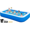 thumbnail image 1 of Large Inflatable Pool with Pump, 130" x 72" x 22" Oversized Thickened Blow Up Pools for Adults and Kids, Large Family Swimming Pool for Backyard, Outdoor, and Summer Water Party, 1 of 7