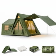 Large Inflatable Tent for 8-10 Person - 135 SQFT Inflatable Cabin Tents for Camping Instant Setup Blow up Tent 4 Season Waterproof Inflatable Tents with Stove Jack