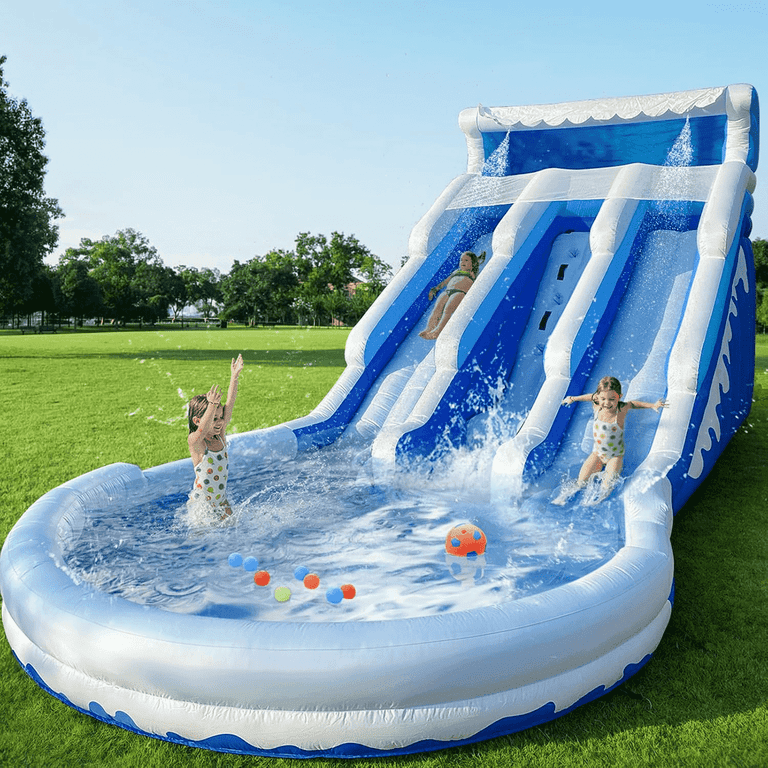 Connsann Water Slide with Splash Pool and Air Blower for Kids