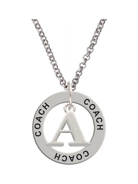 Large Initial - A - Coach Affirmation Ring Necklace