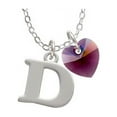 thumbnail image 1 of Large Initial - D -  - Purple Crystal Heart Sophia Necklace, 18"+1", 1 of 2