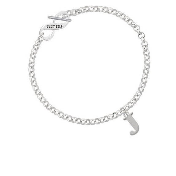 Large Initial - J - Sisters Infinity Toggle Chain Bracelet