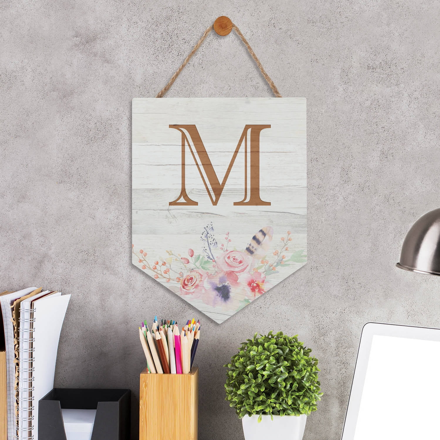 Large Initial Personalized Hanging Sign