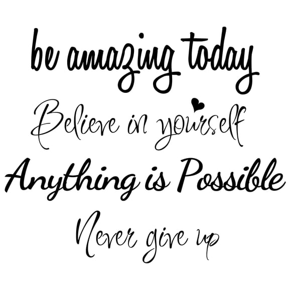 Large Inspirational Quote Wall Decals, Removable Positive Saying Lettering Stickers, Motivational Word Peel and Stick for Classroom Home Living Room Bedroom Office DIY Art Decor