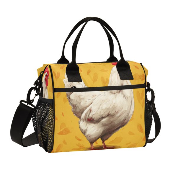 Large Insulated Lunch Bag With Adjustable Strap 9L/12L Capacity For Work Picnic Travel A Hen