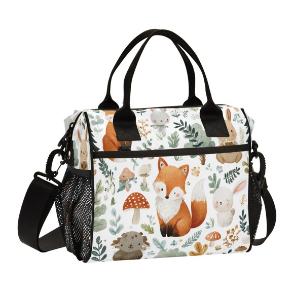Large Insulated Lunch Bag With Adjustable Strap 9L/12L Capacity For Work Picnic Travel Cute Woodland Animals