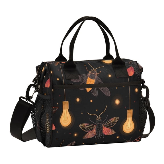 Large Insulated Lunch Bag With Adjustable Strap 9L/12L Capacity For Work Picnic Travel Fireflies