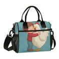 thumbnail image 1 of Large Insulated Lunch Bag With Adjustable Strap 9L/12L Capacity For Work Picnic Travel Hugging A Big Hen, 1 of 6