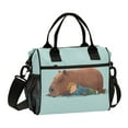 thumbnail image 1 of Large Insulated Lunch Bag With Adjustable Strap 9L/12L Capacity For Work Picnic Travel Lying with Capybara, 1 of 6