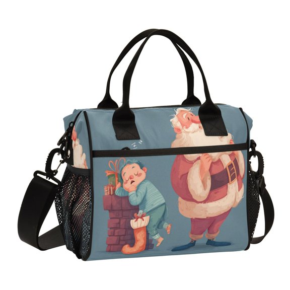 Large Insulated Lunch Bag With Adjustable Strap 9L/12L Capacity For Work Picnic Travel Santa Claus Gift