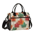 thumbnail image 1 of Large Insulated Lunch Bags for Women Men Leakproof Thermal Meal Lunch Tote Bag for Office Work Picnic Travel Green and Red Maple Leaves 12L, 1 of 6