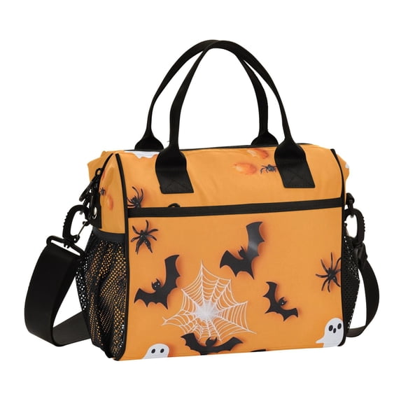 Large Insulated Lunch Bags for Women Men Leakproof Thermal Meal Lunch Tote Bag for Office Work Picnic Travel Halloween Decorations Black 9L