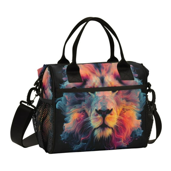 Large Insulated Lunch Bags for Women Men Leakproof Thermal Meal Lunch Tote Bag for Office Work Picnic Travel Lion's Head 12L