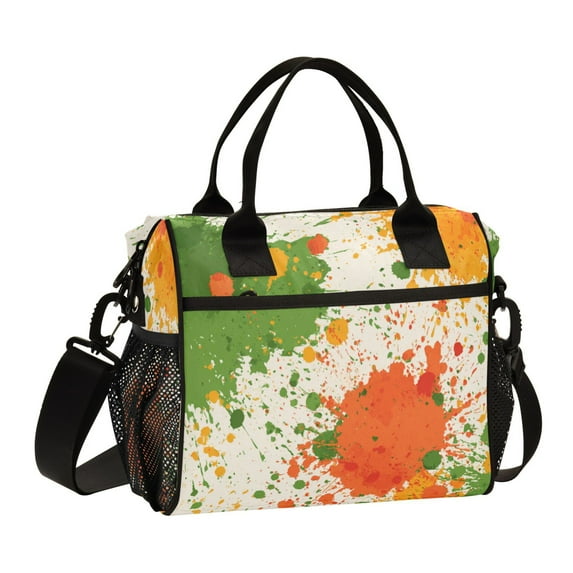 Large Insulated Lunch Bags for Women Men Leakproof Thermal Meal Lunch Tote Bag for Office Work Picnic Travel Paint Splatter Pattern 9L