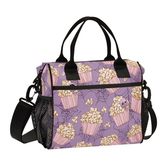 Large Insulated Lunch Bags for Women Men Leakproof Thermal Meal Lunch Tote Bag for Office Work Picnic Travel Pastel Violet Popcorn 12L