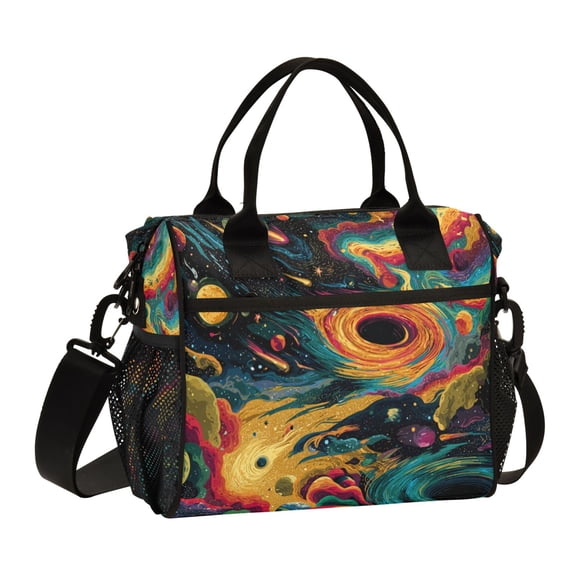 Large Insulated Lunch Bags for Women Men Leakproof Thermal Meal Lunch Tote Bag for Office Work Picnic Travel Swirling Galaxy 9L