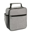 thumbnail image 1 of Large Insulated Lunch Box Cooler Bag With Shoulder Strap, 9.1x4.3x10.2 Inches Leakproof EPE Foam Lining, Multi Compartment Food Storage For Work, Picnic, Travel (Gray), 1 of 6