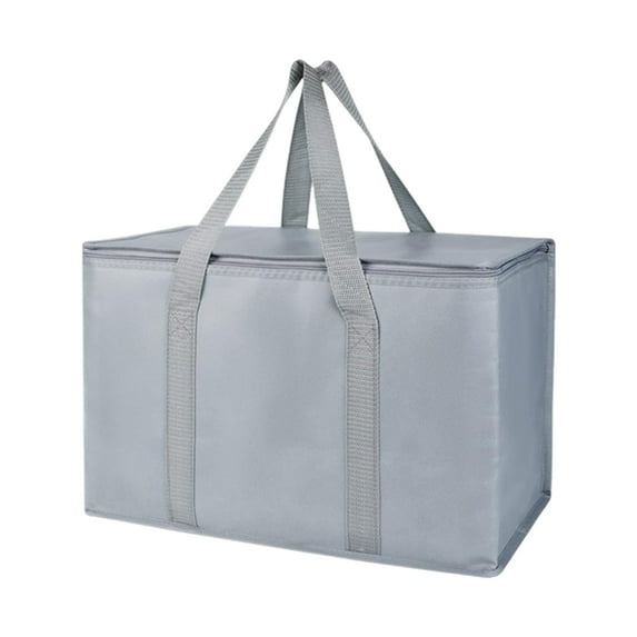Large Insulated Picnic Bag Zipper Lunch Tote Reusable Grocery Carrier Beverage Cooler Bag for Camping Picnics Travel