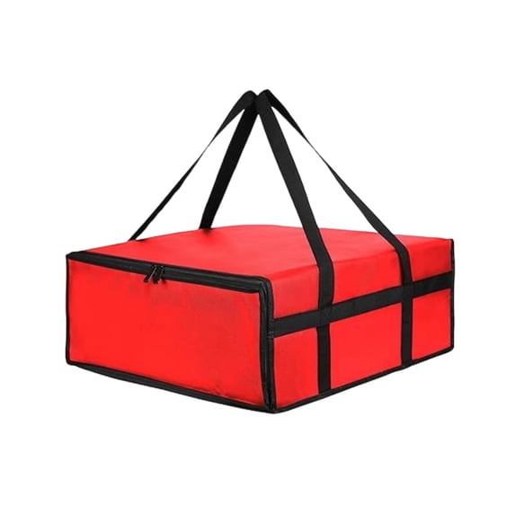 Large Insulated Pizza Delivery Bag for Food Transport, Waterproof Thermal Cooler Tote for Catering Picnic Camping, Heavy Duty Handheld Ice Pack with Secure Zipper Closure