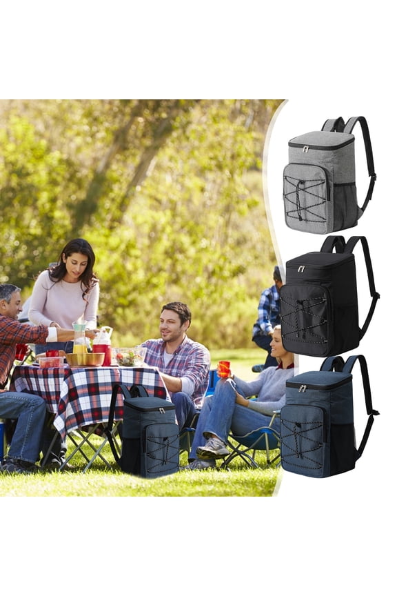 Large Insulated Travel Backpack Cooler with Lunch Box Compartment 29x19x42cm Leakproof Storage for OutdoorforStorage/Organization(Black),Ccwuwei